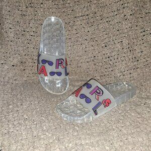 Karl Lagerfeld TYLEE Clear Rubber Open Toe Slide Sandals-Size 9-Excellent